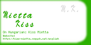 mietta kiss business card
